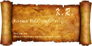Kozma Rézmán névjegykártya